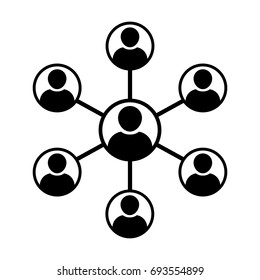 Teamwork Icon Vector - Group Of People Network And Connected Business Person Symbol In 
Glyph Pictogram Illustration