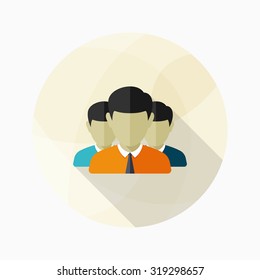 Teamwork icon, vector illustration. Flat design style with long shadow,eps10
