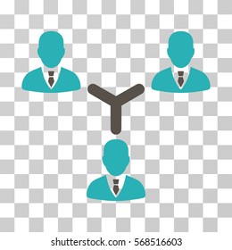 Teamwork icon. Vector illustration style is flat iconic bicolor symbol, grey and cyan colors, transparent background. Designed for web and software interfaces.