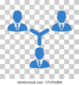 Teamwork icon. Vector illustration style is flat iconic symbol, cobalt color, transparent background. Designed for web and software interfaces.