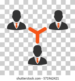 Teamwork icon. Vector illustration style is flat iconic bicolor symbol, orange and gray colors, transparent background. Designed for web and software interfaces.