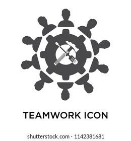 Teamwork icon vector isolated on white background for your web and mobile app design, Teamwork logo concept