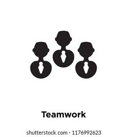 Teamwork icon vector isolated on white background, logo concept of Teamwork sign on transparent background, filled black symbol