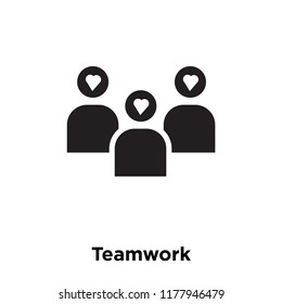 Teamwork icon vector isolated on white background, logo concept of Teamwork sign on transparent background, filled black symbol