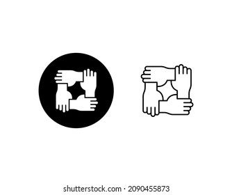 vector de icono de trabajo en equipo aislado en fondo blanco