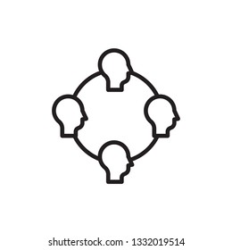 teamwork icon vector line design