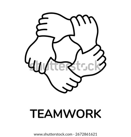 Teamwork Icon Vector Partnership, Collaboration, Business, Group, People with editable stroke.