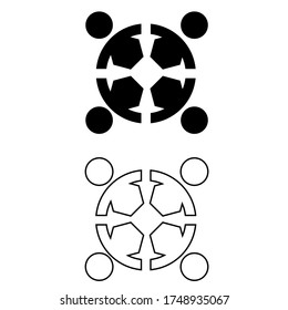 Teamwork icon vector set. team illustration sign collection. support symbol. group logo.