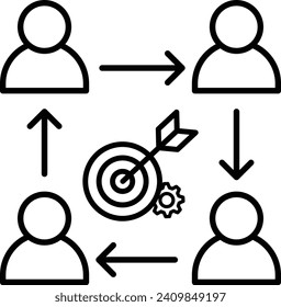signo de rotación de equipo vectorial de icono de trabajo en equipo