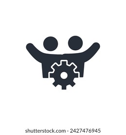 teamwork icon. vector.Editable stroke.linear style sign for use web design,logo.Symbol illustration.