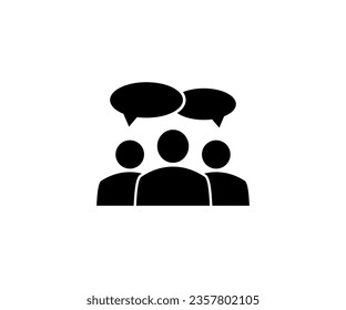 Teamwork icon webinar or chatroom, discussion, dialogue. Meeting, group, team, people, conference, leader, discussion, collaboration, research vector design and illustration.