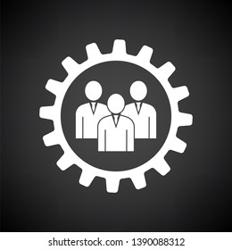 Teamwork Icon. White on Black Background. Vector Illustration.