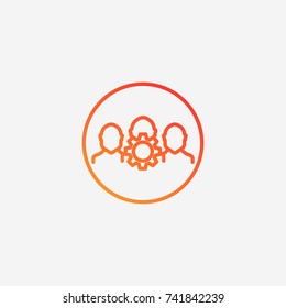 Teamwork  icon.gradient illustration isolated vector sign symbol