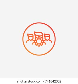 Teamwork  icon.gradient illustration isolated vector sign symbol