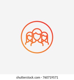 Teamwork icon.gradient illustration isolated vector sign symbol
