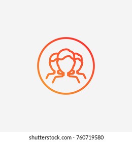 Teamwork icon.gradient illustration isolated vector sign symbol
