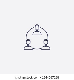 teamwork icon.Outline teamwork vector, illustrated icon for modern web and mobile design