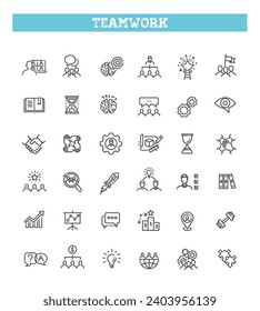 Teamwork Icons. Business teamwork, team building