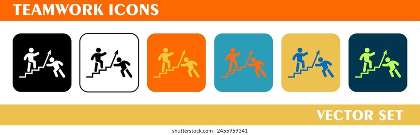 Teamwork icons design. For sign, symbol, web design or web graphics. Vector flat illustration.