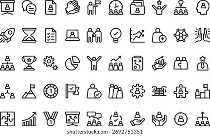 Teamwork icons High-Quality Vector Icons Collection with Editable Stroke. Ideal for Professional and Creative Projects