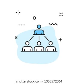Teamwork icons in line style. Team Work, people, support, business Vector illustration