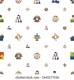 teamwork icons pattern seamless. Included editable flat colleague, professional, Leadership, start-up team, staff, Puzzle, User icons. teamwork icons for web and mobile.