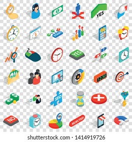 Teamwork icons set. Isometric style of 36 teamwork vector icons for web for any design
