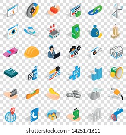 Teamwork icons set. Isometric style of 36 teamwork vector icons for web for any design