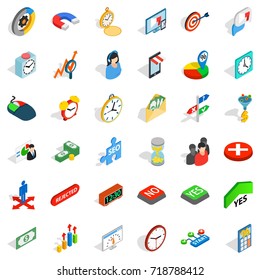 Teamwork icons set. Isometric style of 36 teamwork vector icons for web isolated on white background