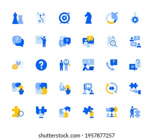 Teamwork icons set for personal and business use. Vector illustration icons for graphic and web design, app development, marketing material and business presentation. 