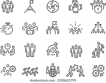 Teamwork Icons Set vector design