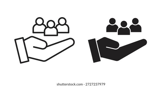 Símbolo de ícones de trabalho em equipe. pacote de ilustração vetorial para aplicativos e designs