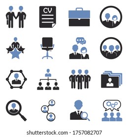 Teamwork Icons. Two Tone Flat Design. Vector Illustration.