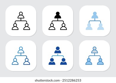 Teamwork icons with various design styles