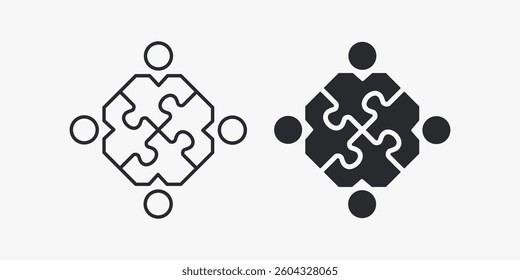 Teamwork icons. Vector illustration. Symbol of collaboration and unity.