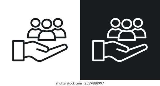 Teamwork icons. vector set in black colors