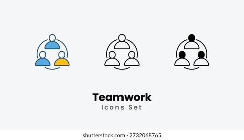 Teamwork-Symbole, Vektorgrafik-Set, Stockgrafik