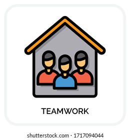 Teamwork icons for web design, book, ads, app, project etc.