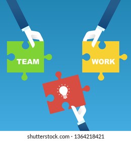 Teamwork and idea puzzle concept,vector illustration.
EPS 10.