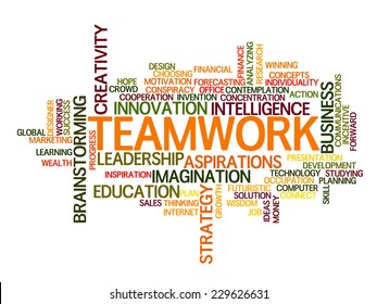 Teamwork idea Word Cloud Concept