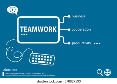 Teamwork idea word cloud concept, business concept