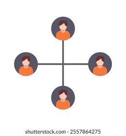 Teamwork illustrated on white background