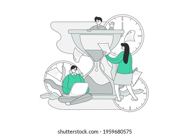 Teamwork Illustration concept. Can use for web banner, infographics, hero images. Flat isometric illustration isolated on white background.