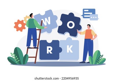 Concepto de ilustración de trabajo en equipo. Ilustración plana aislada en fondo blanco