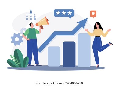 Teamwork Illustration Konzept. Eine flache Illustration einzeln auf weißem Hintergrund