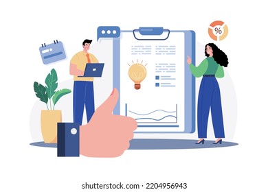 Teamwork Illustration concept. A flat illustration isolated on white background