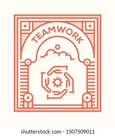 TEAMWORK AND ILLUSTRATION ICON CONCEPT