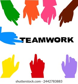 Teamwork illustration in office for design element for presentation and background banner