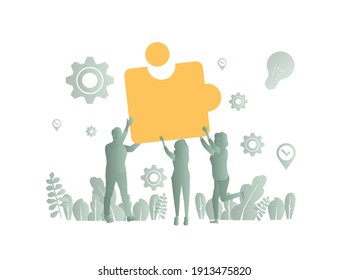 Ilustración de trabajo en equipo. Comunicación de trabajo en equipo, vector de asociación. 