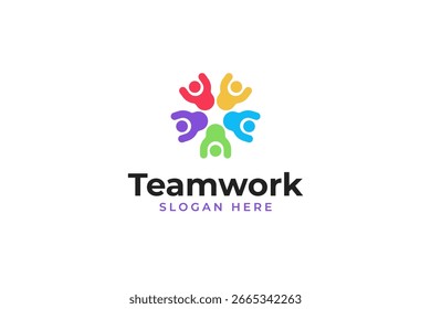 Teamwork industry logo design template vector illustration idea